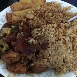 Take general Tso chicken ask for hot oil so you can have spicy gen TSO chicken