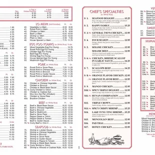 2024 menus