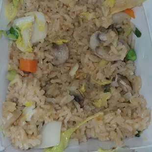 Fried rice with tons of questionable veggies