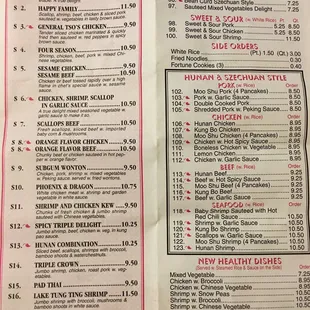 sushi and sashimi, menu