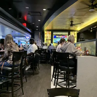 people sitting at the bar