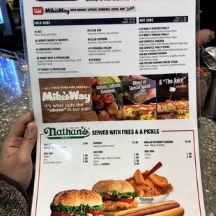 Food menu (updated January 1st 2025)