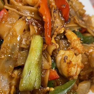 Drunkin Noodles with shrimp