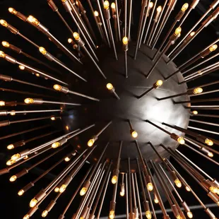 a clock made of lightbulbs