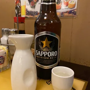 Sake bomb with Sapporo