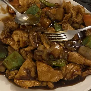 Hawaiian  chicken (I think that's what's called)