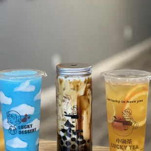 E3. Four Season Super Mojito Tea B6. Brown Sugar Milk Tea C2. Blue Citrus Slushy