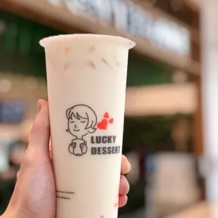 B7. Lychee Milk Tea (50% Sweet) w/ Lychee Jelly