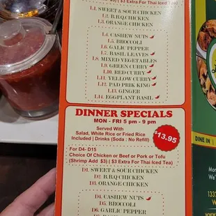 a hand holding a menu