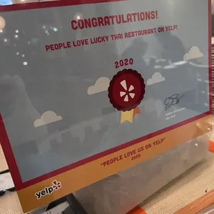 congratulations sign for customers
