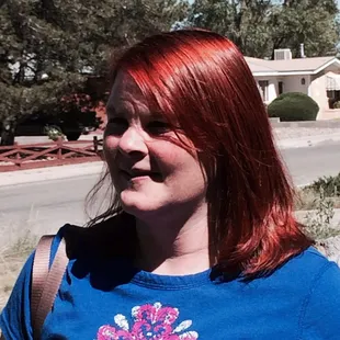 My new red hair in the sun.