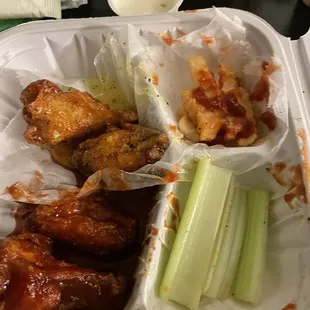 Lemon pepper and honey BBQ wings combo