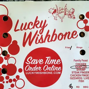 Top of the take out sample box.