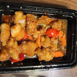 a meal in a takeout container