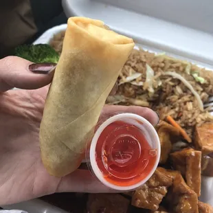 Spring roll and sauce
