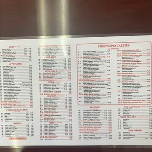 New menu