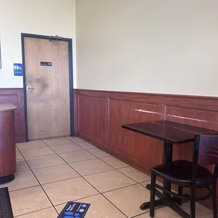 Inside and seating plus bathroom