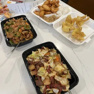 Jalapeño chicken &amp; double sautéed pork