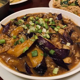 Eggplant and salty fish