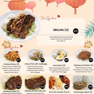 Our new Hawaiian bbq grill menu!