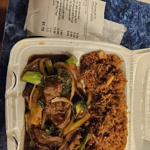 Receipt says NO ONIONS, and they charged me an extra $2 for broccoli.....