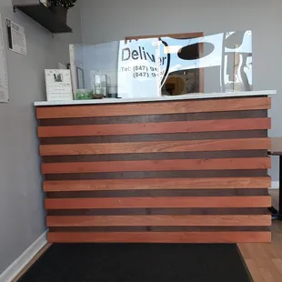 the front desk of the delivy