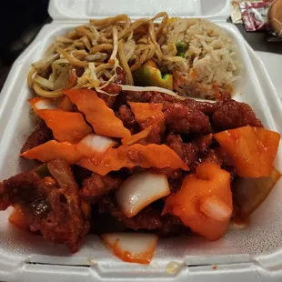 Sweet and Sour Chicken + Chow Mein