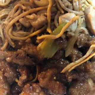 Orange Chicken with Chicken Chow Mein