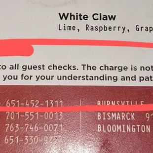 4.9% surcharge to ALL checks - NOT GRATUITY
