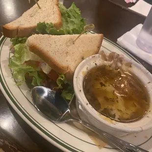 GF Club Sandwich with French Onion Soup
