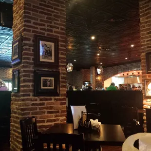 View from the booths sectioned off from the bar area.