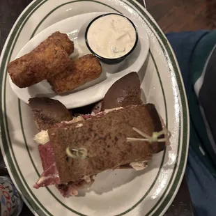 Rueben with loaded tots