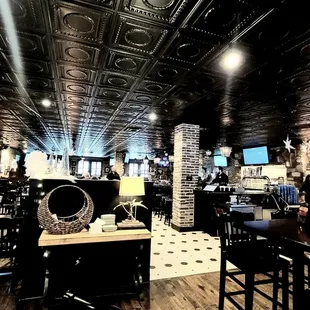 the interior of lucky's