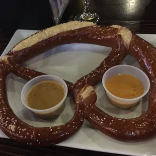 This is 14" across! This is the biggest soft pretzel I've ever seen