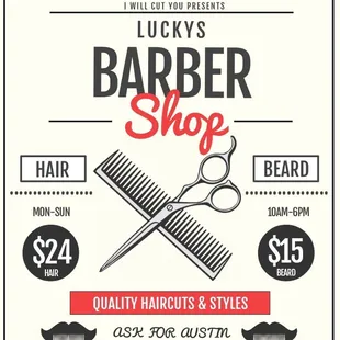 Call for appointments or walk on in