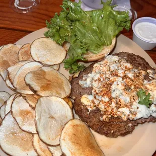 Black and blue burger