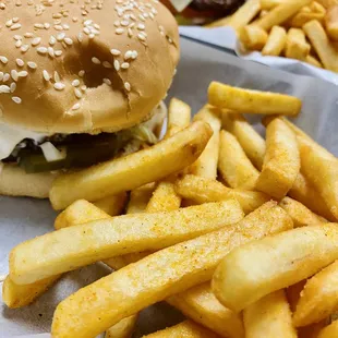 1/4 pound burger with fries