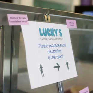 a sign for customers