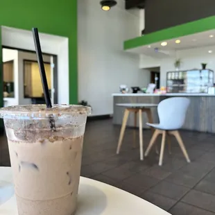 a cup of iced coffee