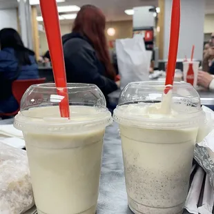 02.15.25 (L-R) Monthly special Banana salted caramel, and cookies &amp; cream shakes.