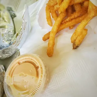 Fries with their signature sauce