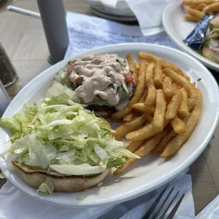 Jalapeno burger and fries