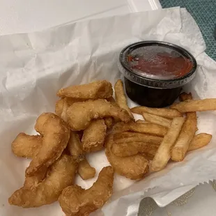 Shrimp Basket. Small serving for $11.50.