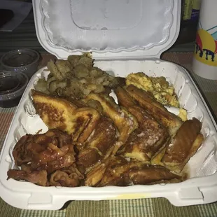 Omg!! I love this place for $10.06 you can get French toast, bacon, potatoes and eggs with cheese. I love it!
