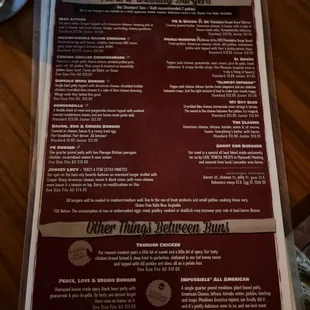 Menu side 2 - burgers