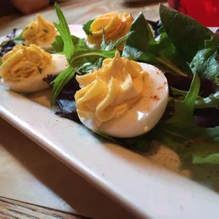 Goat Cheese Deviled Eggs