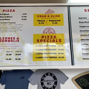 Wall mounted menu