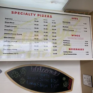 Wall mounted menu