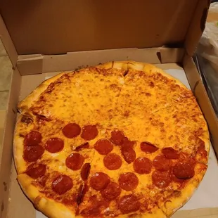 Half Pepperoni &amp; Half Cheese Pizza  01-15-2022