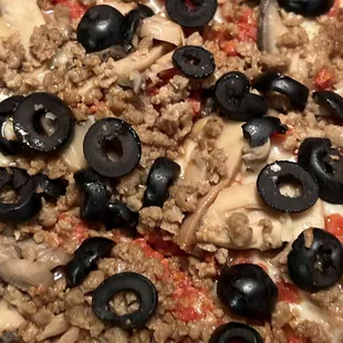 a closeup of the toppings